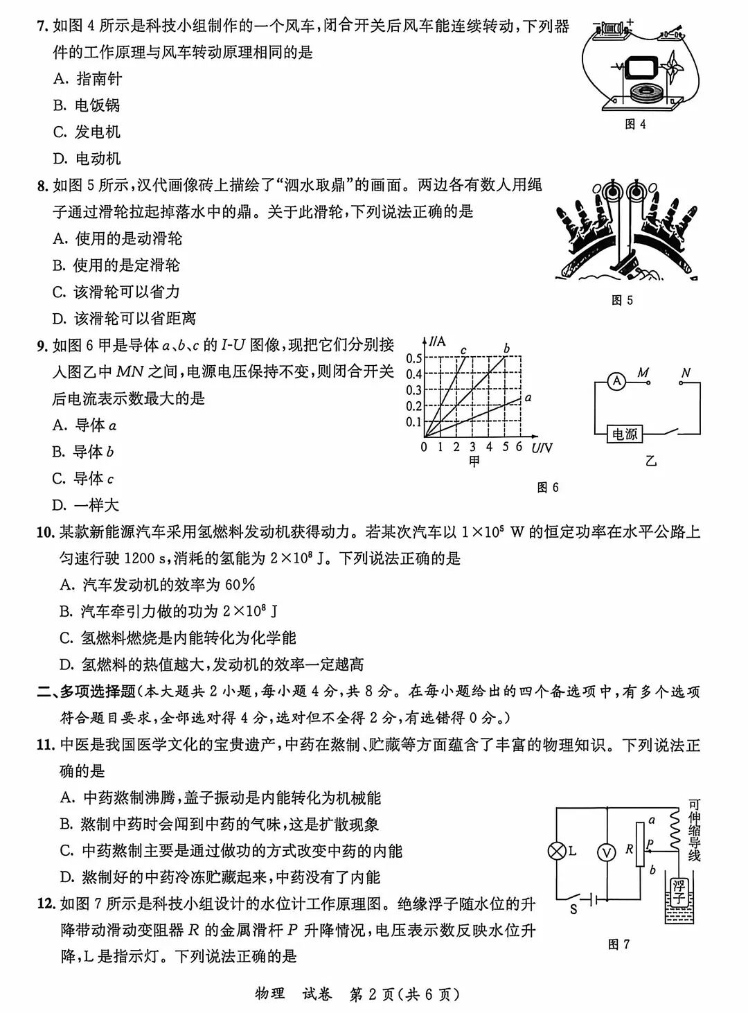 2026年初中学业水平考试模拟卷-物理 第3张