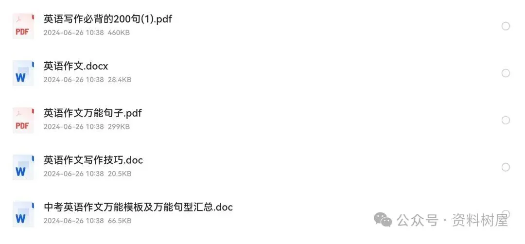 中考英语中考英语写作技巧+必背句型+万能模板(可下载) 第2张