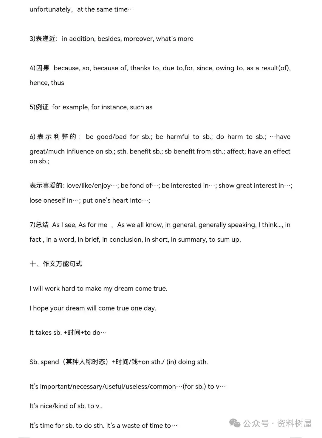 中考英语中考英语写作技巧+必背句型+万能模板(可下载) 第7张