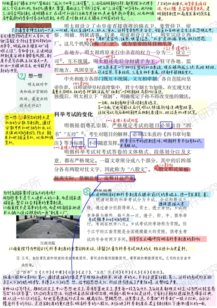 从中考真题把握《明朝的统治》教学重难点(含高清彩色备课笔记) 第3张