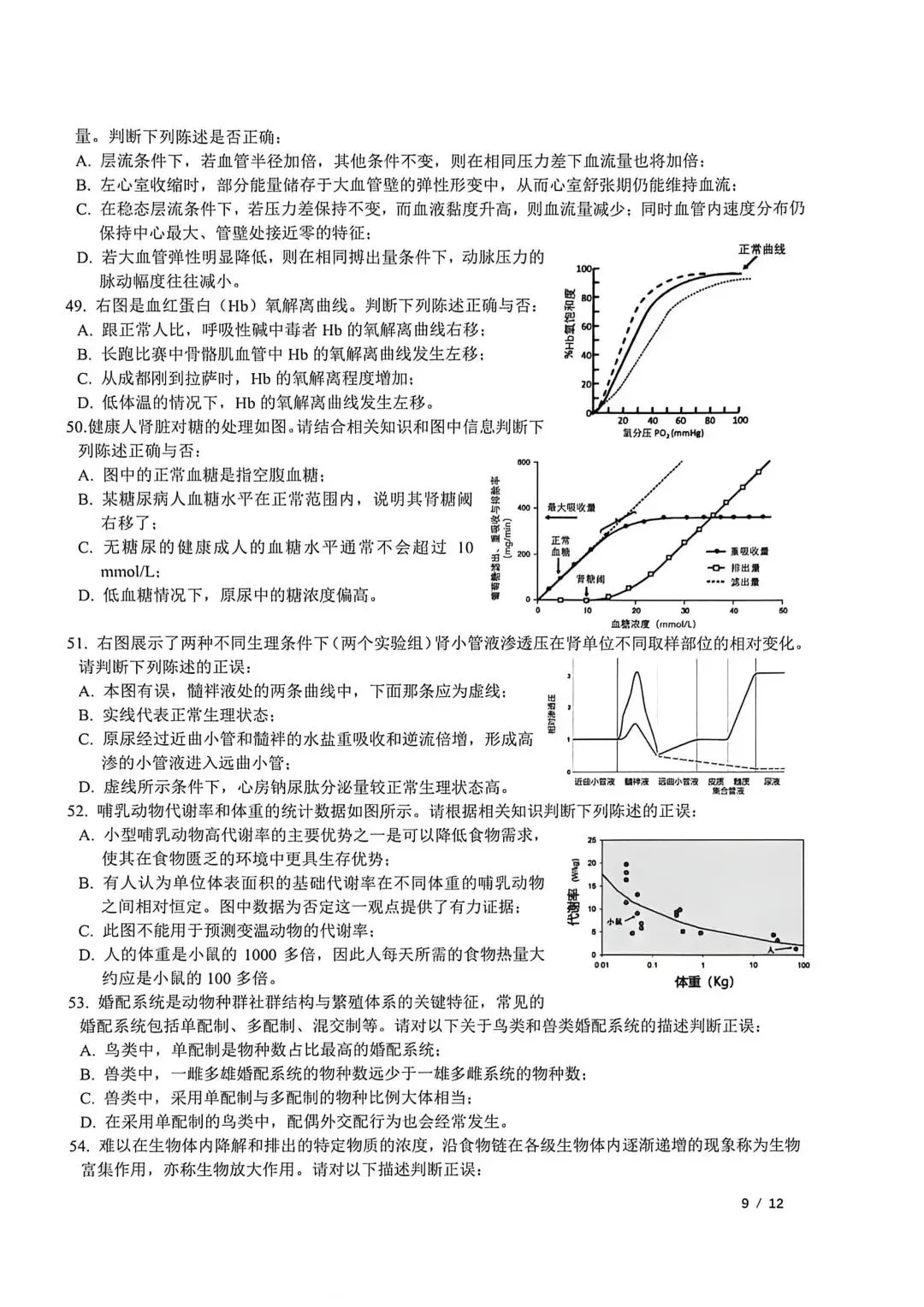 2026年全国中学生生物学联赛真题出炉 第11张