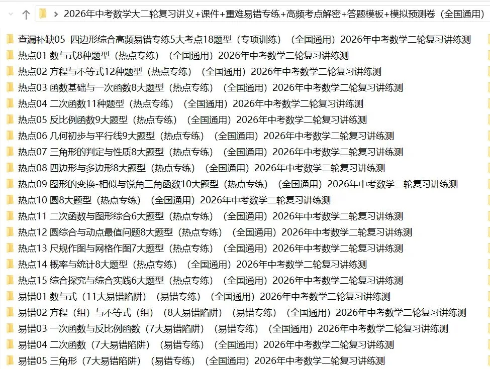 2026年中考数学:大二轮复习讲义+重难易错专练+课件+高频考点解密+答题模板+模拟检测卷133份含解析(全国通用)完整电子版文档可下载打印 第6张