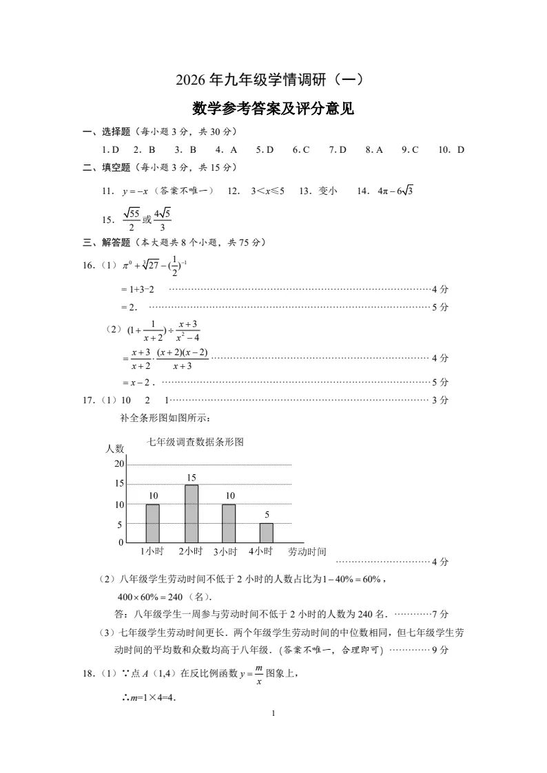 找好题(2)——2026河南中考数学安阳市一模数学 第7张