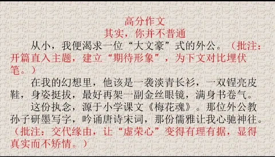 中考亲情类押题作文指导《其实你不普通》 第11张