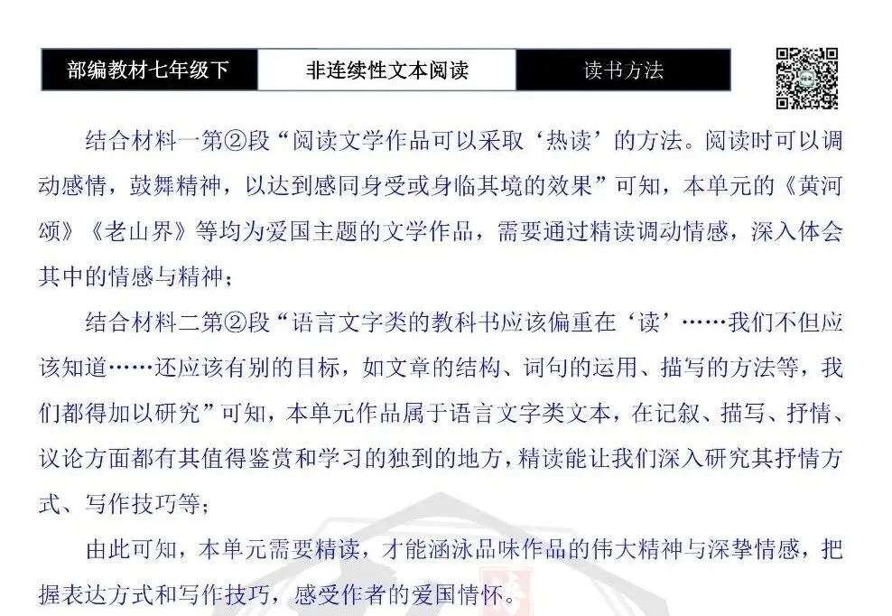 【非连续性文本阅读-真题演练】七年级下-17-读书方法-试题精析 第8张