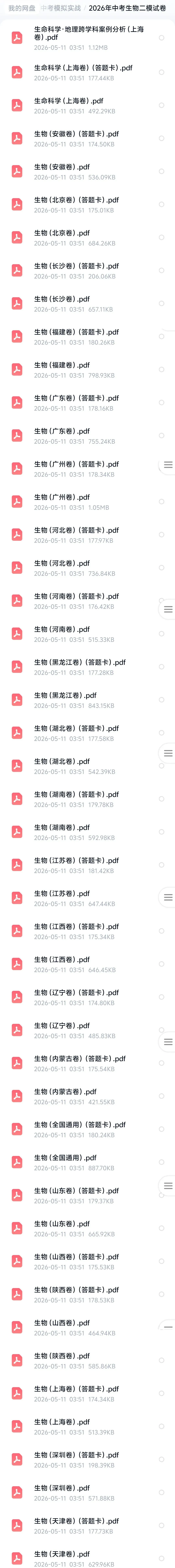 2026年中考生物二模试卷【全国+各地区卷】 第5张
