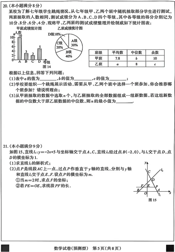 中考数学 | 2026河北省名校中考水平模拟考试卷预测型 第9张