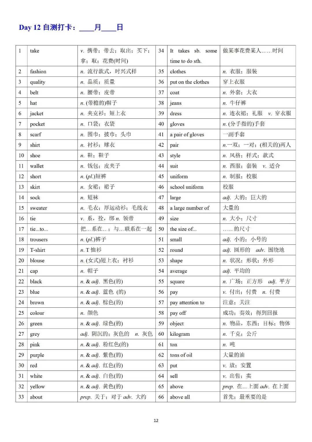 必背!中考英语1600课标核心词汇完整版 第12张 必背!中考英语1600课标核心词汇完整版 第12张