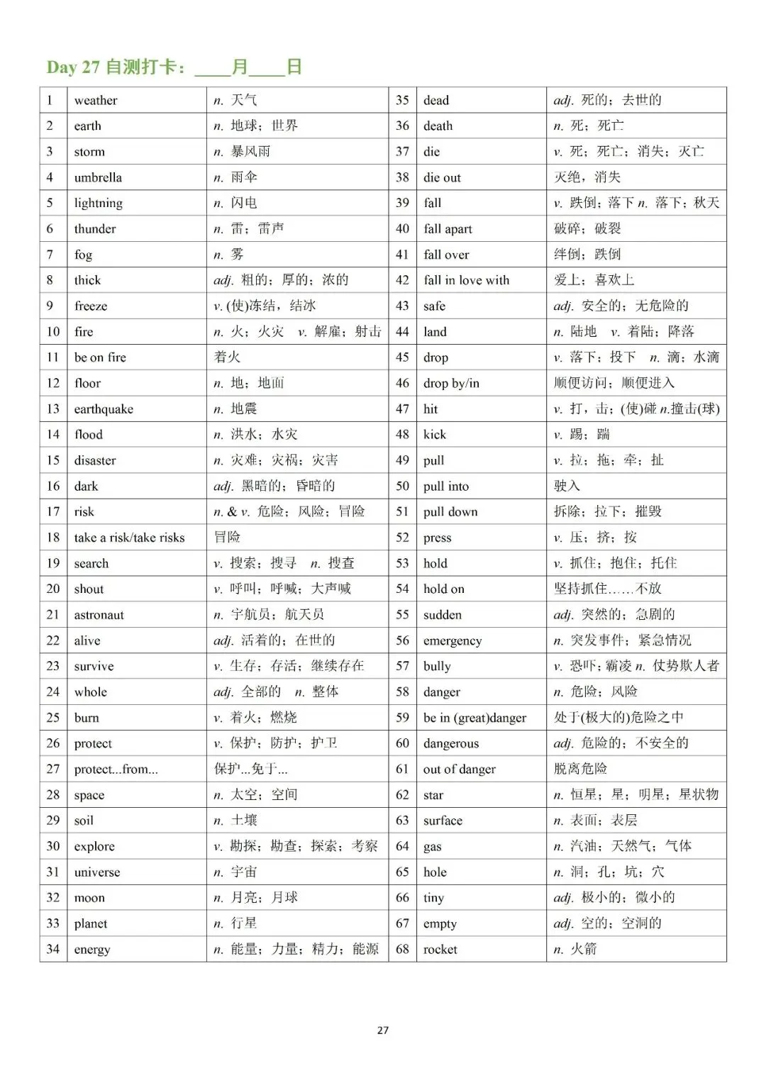 必背!中考英语1600课标核心词汇完整版 第27张 必背!中考英语1600课标核心词汇完整版 第27张
