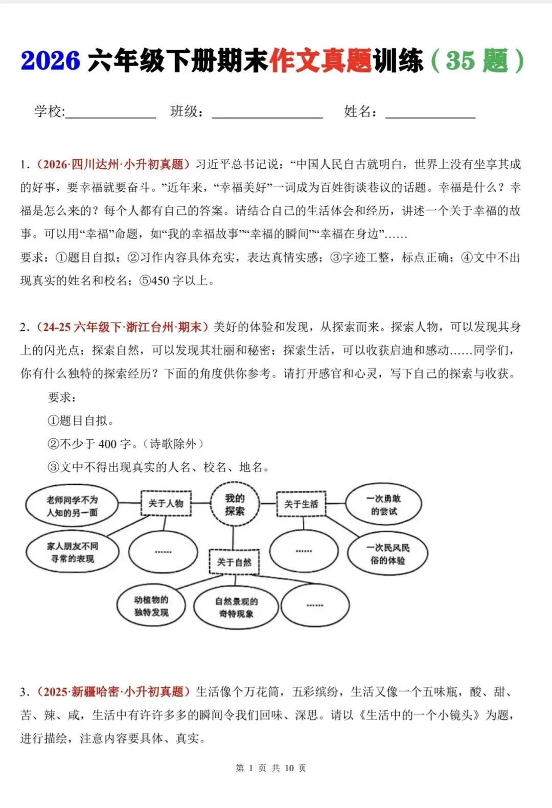 六下期末作文不用愁!35套真题+满分范文+思路支架,帮孩子拿下作文高分! 第2张