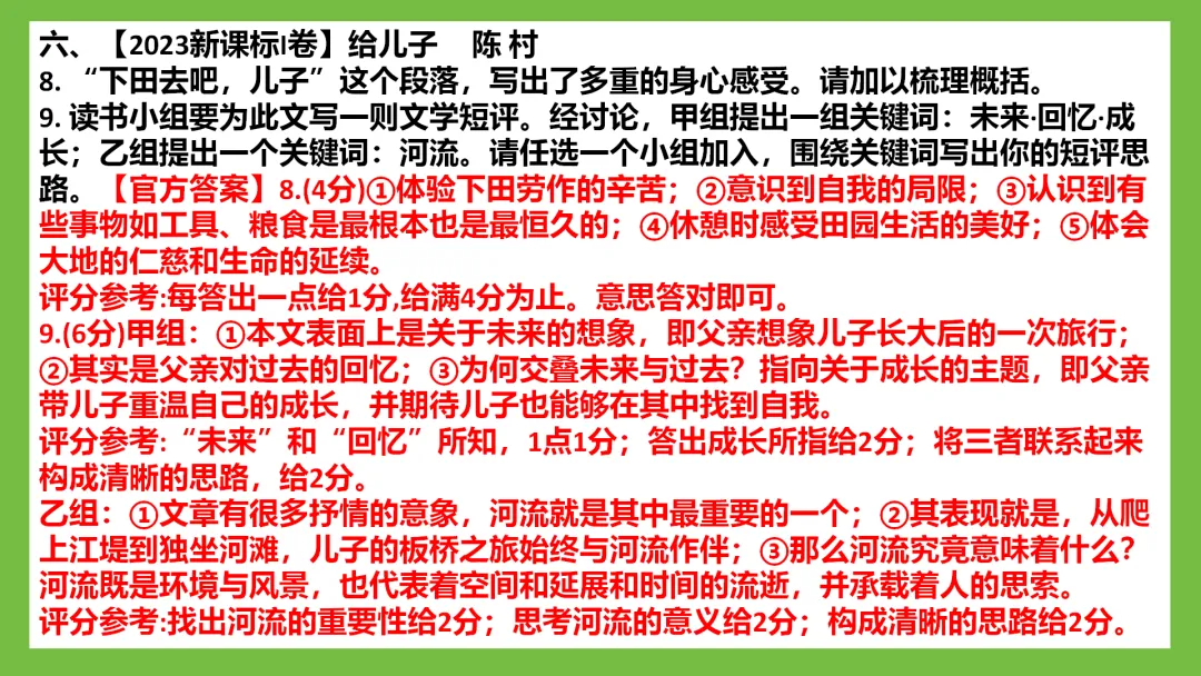 PPT+Word【胡记霞】再读高考真题,教育部官方标答(文学类文本)2021—2025纯题纯答案 第8张