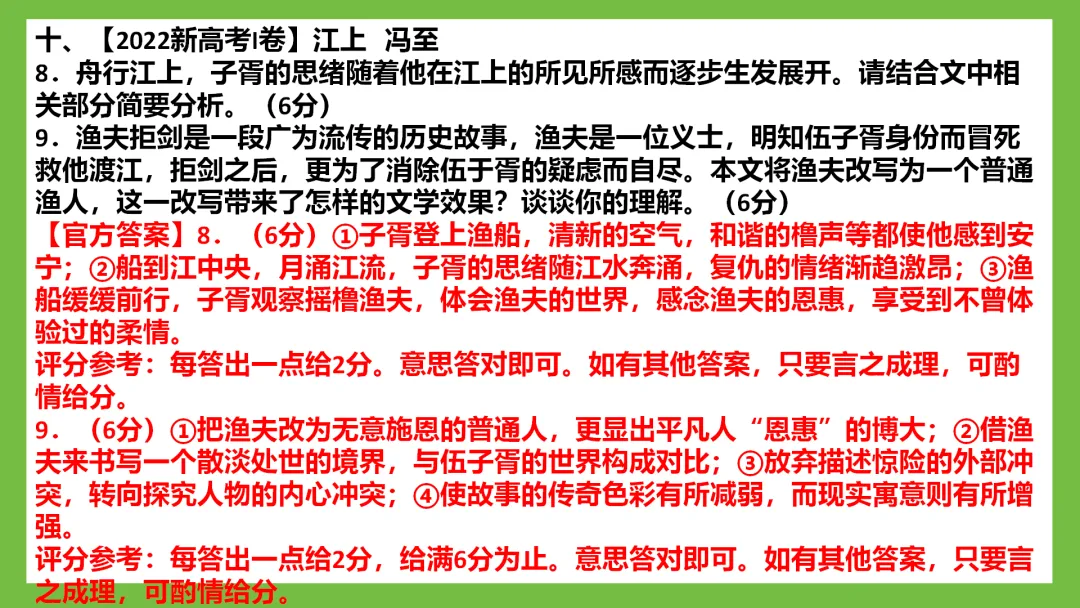 PPT+Word【胡记霞】再读高考真题,教育部官方标答(文学类文本)2021—2025纯题纯答案 第12张