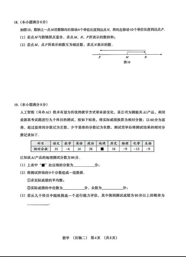 数学压轴试卷二-2026年河北初中学业水平模拟 第4张