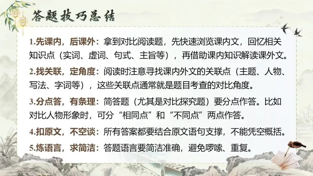 中考复习《专题十三:课内外文言文对比阅读》| 从“字词对应”到“主旨探究”,三步搞定压轴题! 第30张