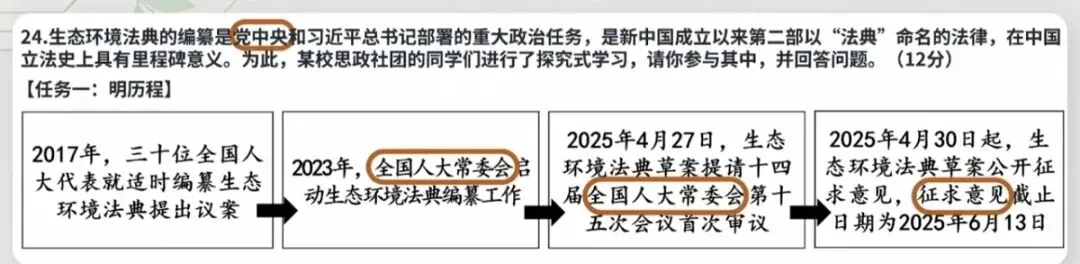 中考道德与法治考满分时政环境法典真题 第5张