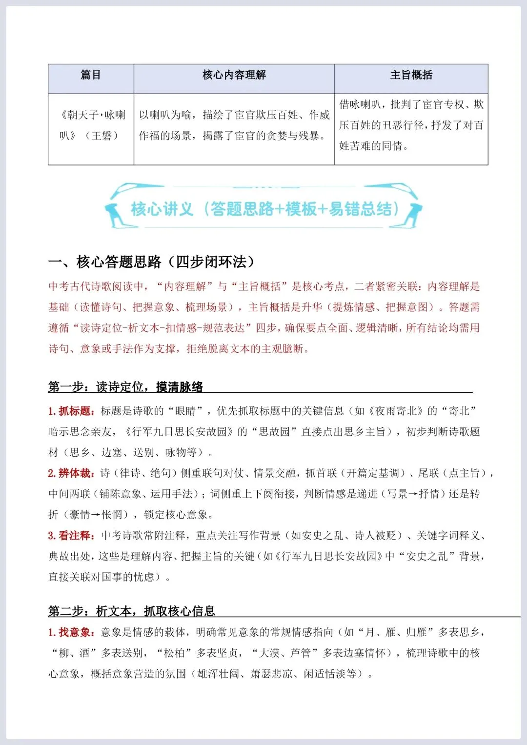 2026年中考语文二轮复习古诗文阅读(全国通用)–文言文核心考点:内容理解与主旨概括专练 第9张