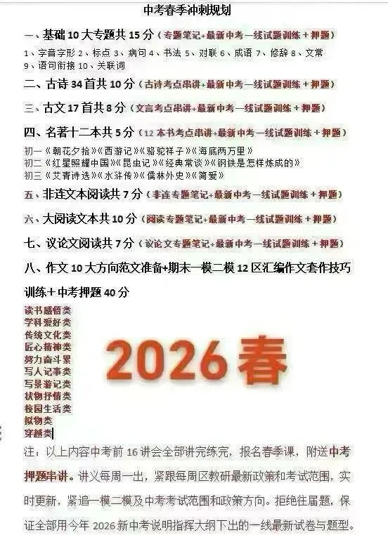 2026六小强中考语文冲刺更新第10讲 第1张