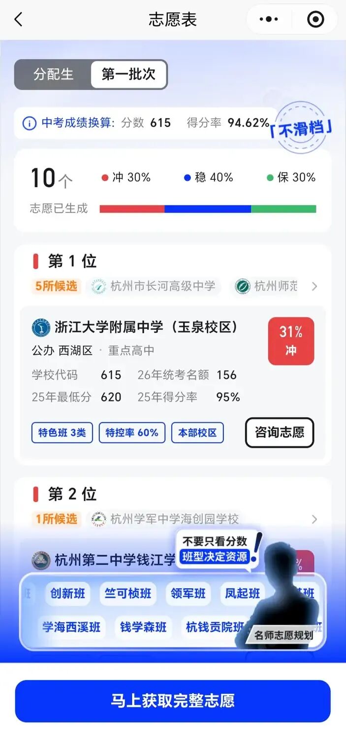 0滑档!杭州中考志愿填报看这一条就够了! 第6张