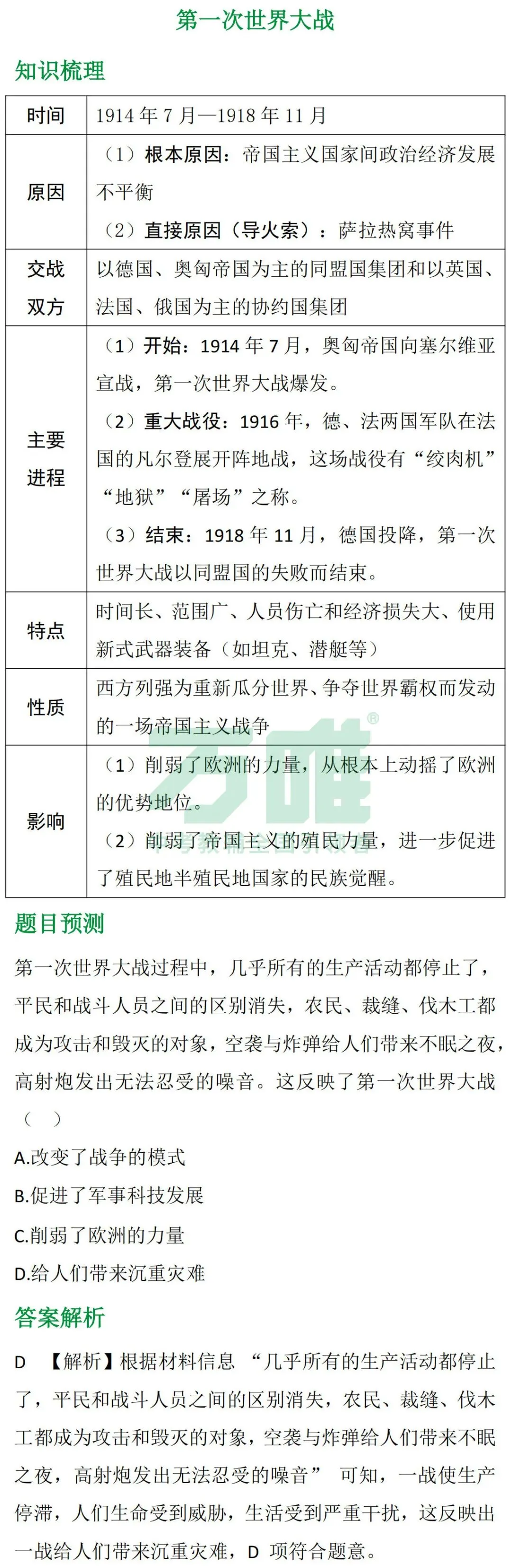 黑白卷团队预测 | 2026中考历史必考知识&题目⑥(可下载打印) 第3张