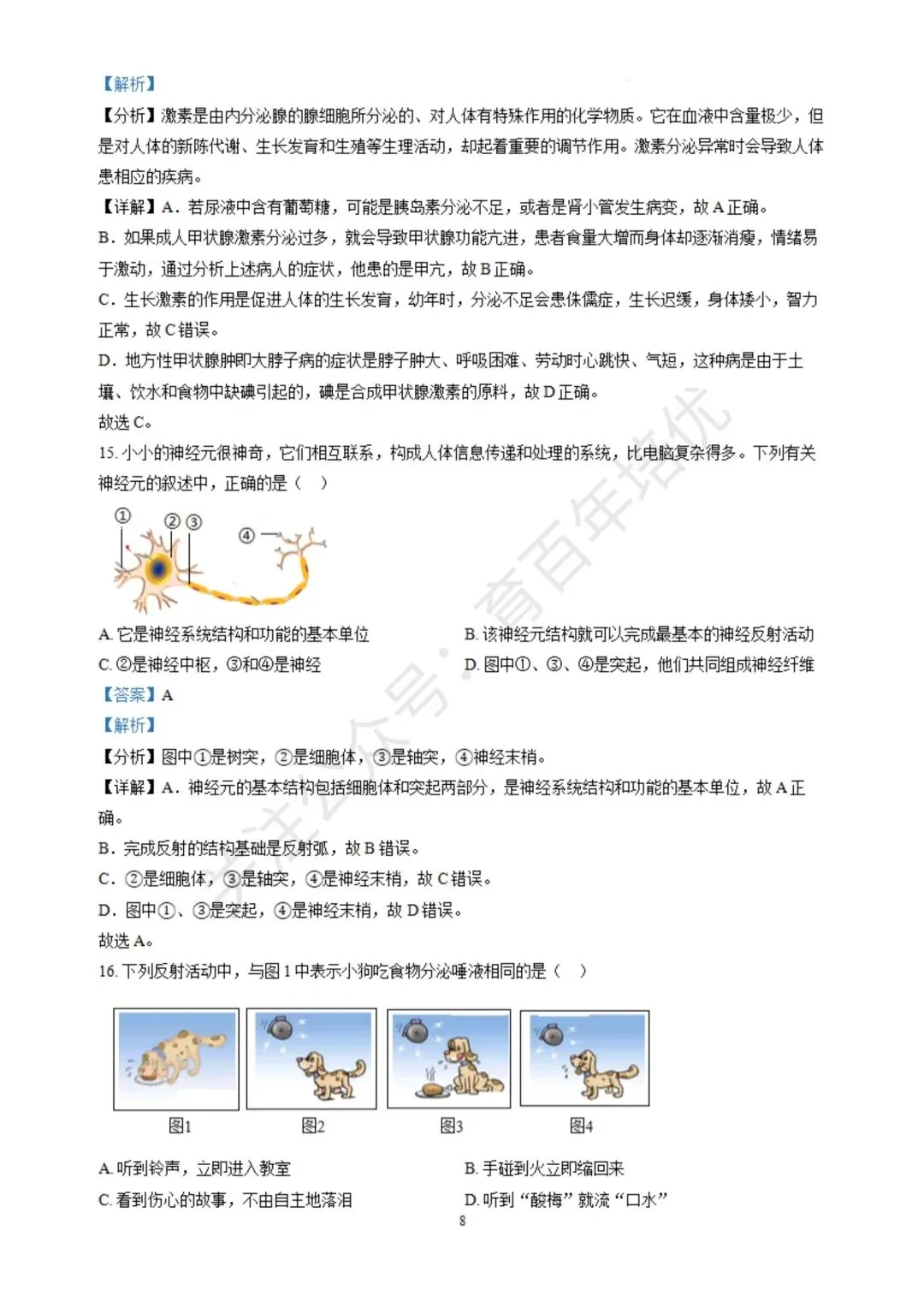 【滕州期末真题】2024年滕州市七年级下学期期末生物真题含答案 第16张