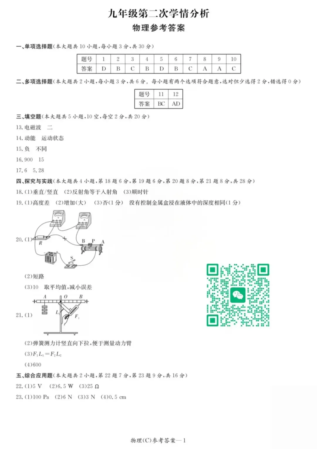 刚考完!长郡集团初三二模试卷及答案来了! 第19张