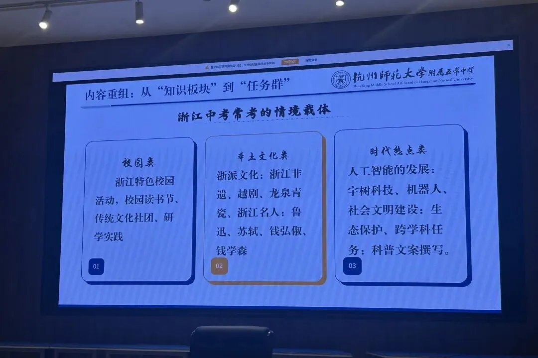 聚焦中考复习 共研提质良方——郭进贵・陈香莲名师工作室参加余杭区九年级语文复习研讨活动 第6张