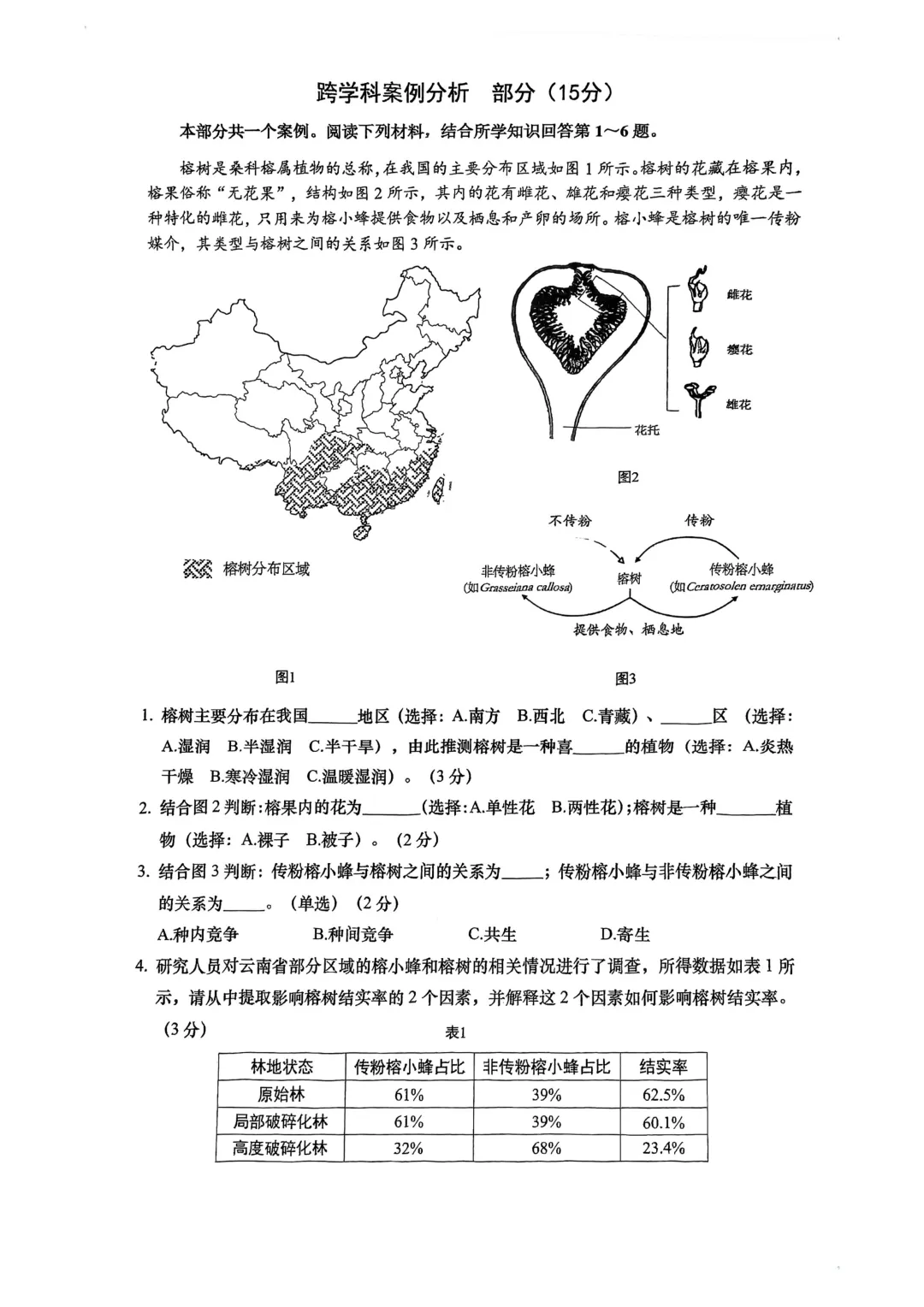 2026届奉贤区初三二模综合试卷(跨学科部分) 第1张