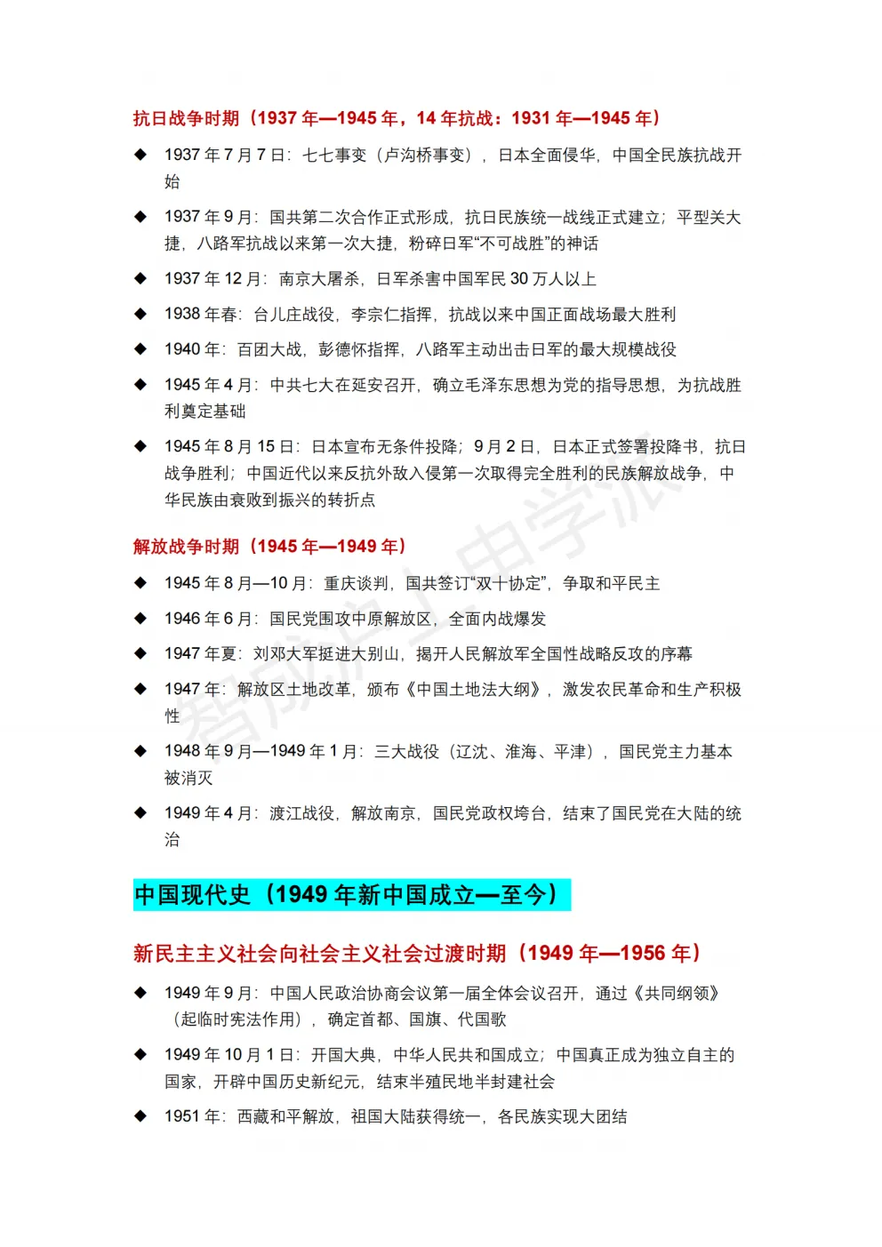 90%的考生都在时间题上丢分:上海中考历史时间轴速记清单+小卡片 第24张