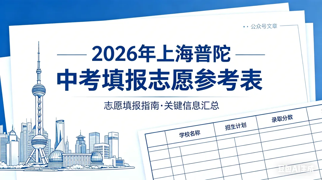 2026年上海普陀中考填报志愿参考表(分享) 第1张