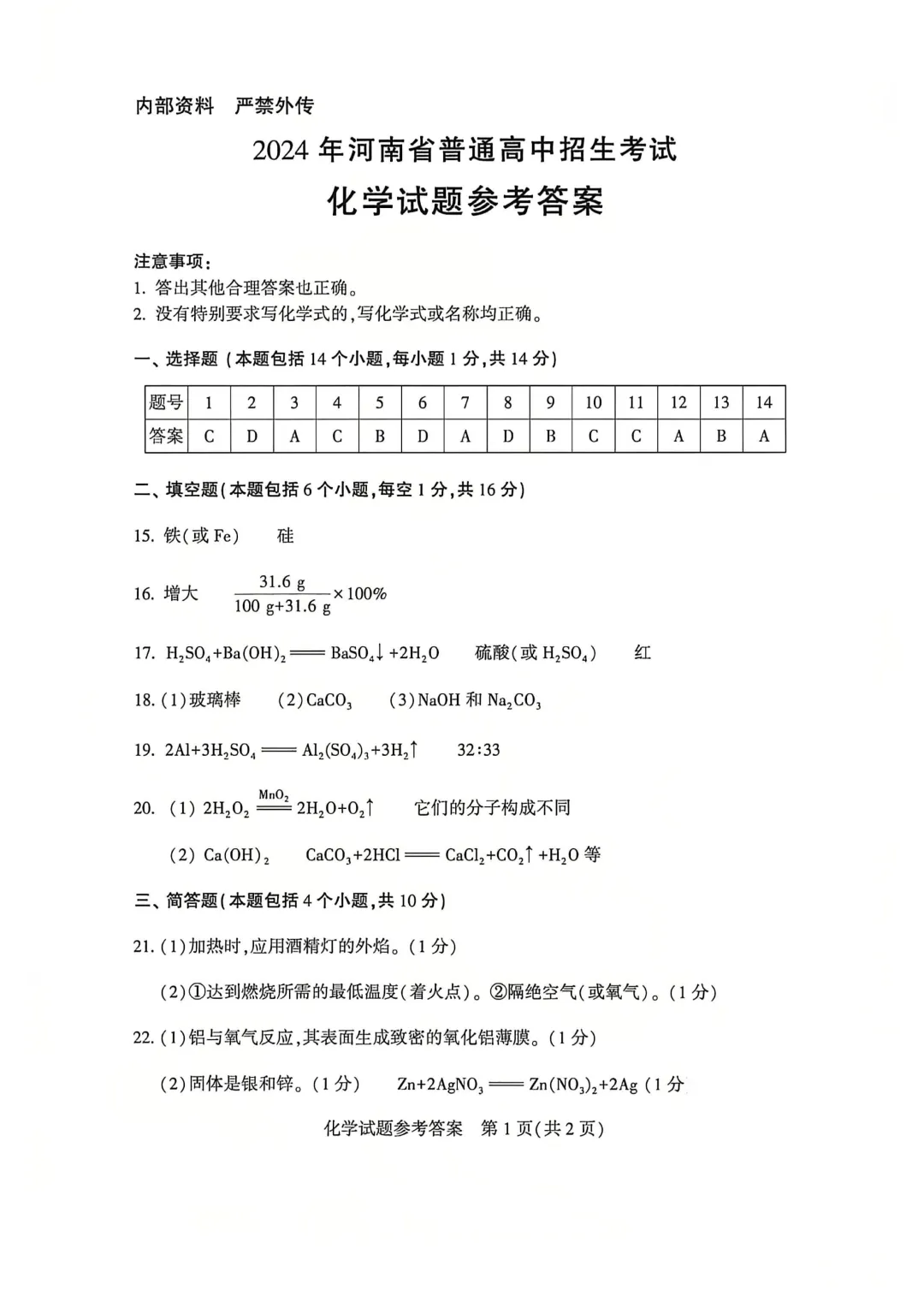 河南省连续5年中招真题汇总(2021年-2022年-2023年-2024年-2025年)化学试卷及答案,文末高清下载 第11张 河南省连续5年中招真题汇总(2021年-2022年-2023年-2024年-2025年)化学试卷及答案,文末高清下载 第11张
