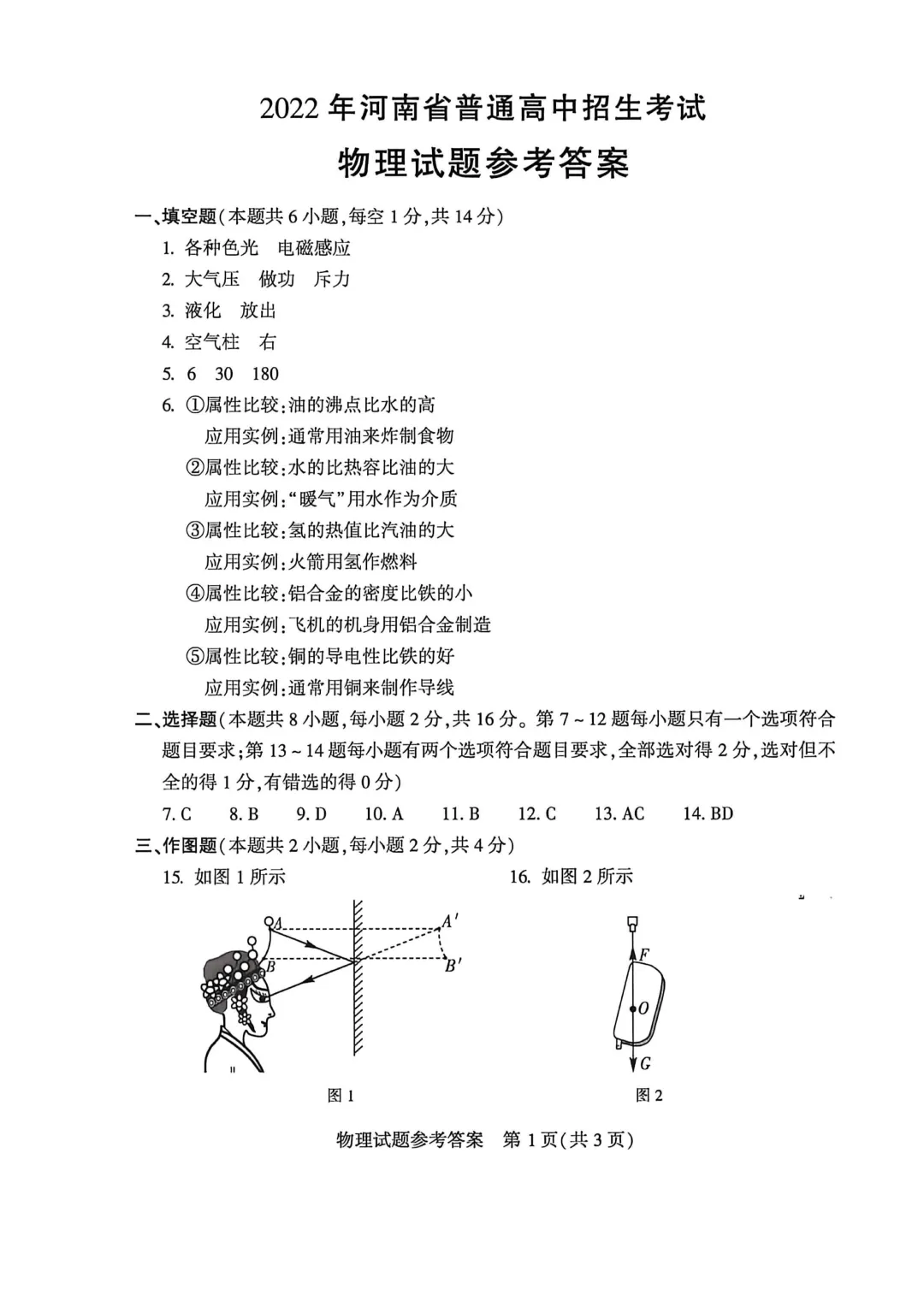 河南省连续5年中招真题汇总(2021年-2022年-2023年-2024年-2025年)物理试卷及答案,文末高清下载 第34张