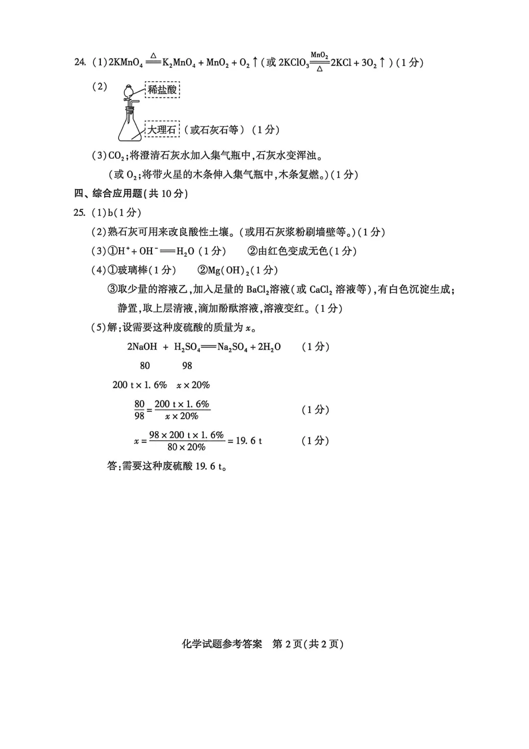 河南省连续5年中招真题汇总(2021年-2022年-2023年-2024年-2025年)化学试卷及答案,文末高清下载 第23张 河南省连续5年中招真题汇总(2021年-2022年-2023年-2024年-2025年)化学试卷及答案,文末高清下载 第23张