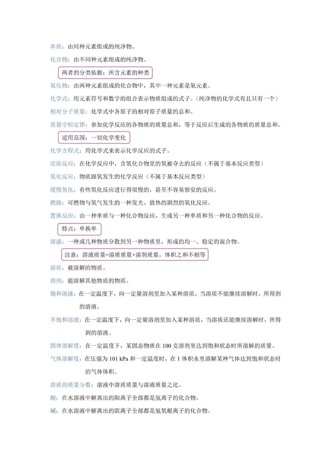 2026年中考化学教材基本概念汇总 第2张