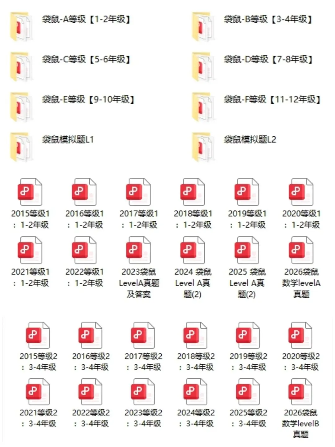 袋鼠数学竞赛历年真题(2015-2026年)带答案解析,网盘自取 第1张