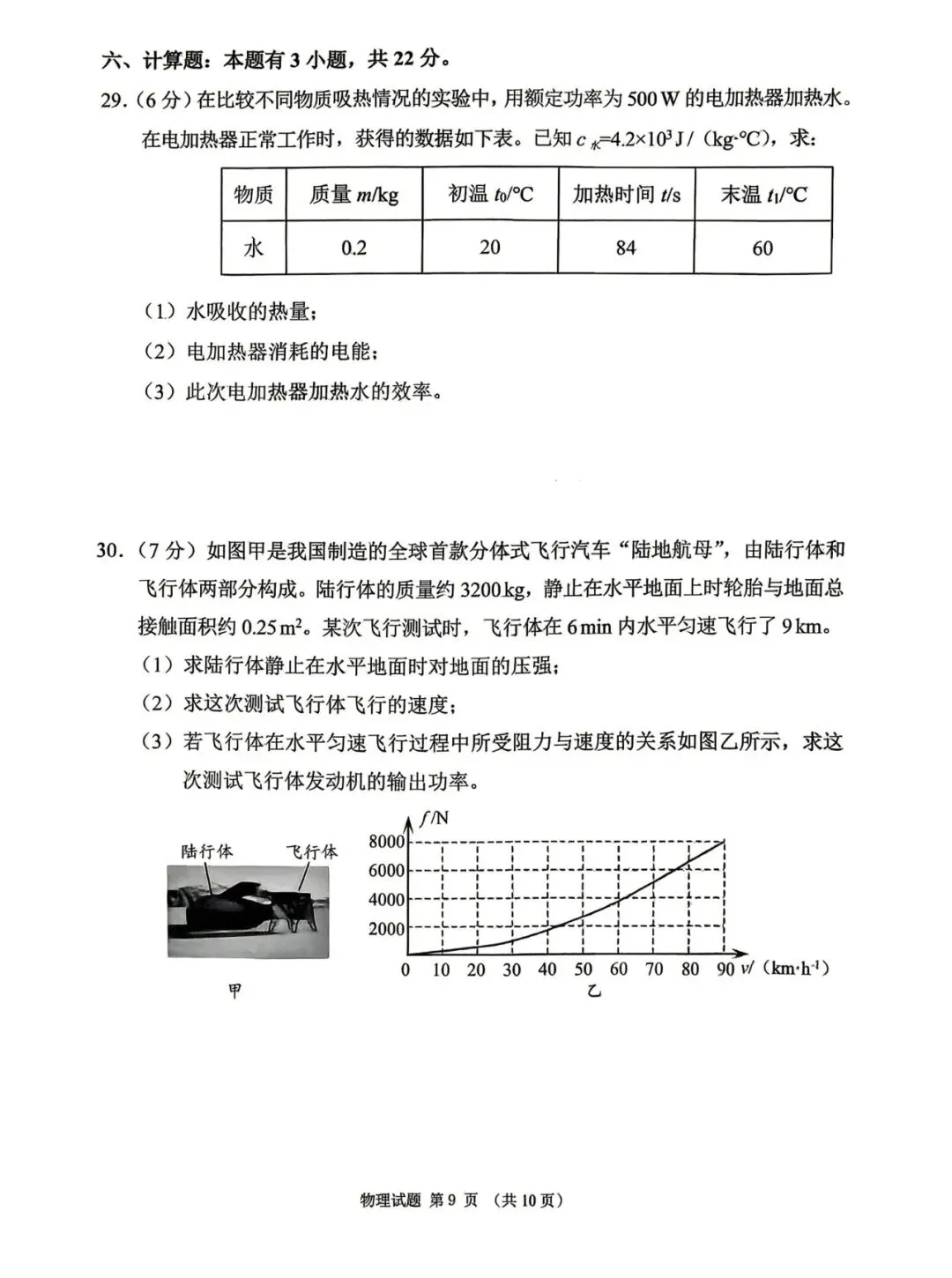 【备战中考】莆田市2026届初中毕业班质量调研测试试卷物理试题与参考答案 第10张