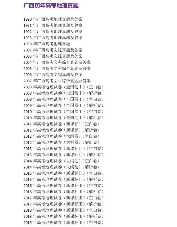 1990-2025年广西高考真题合集!广西高考9科全解|新高考模式+命题趋势,备考精准指南 第19张