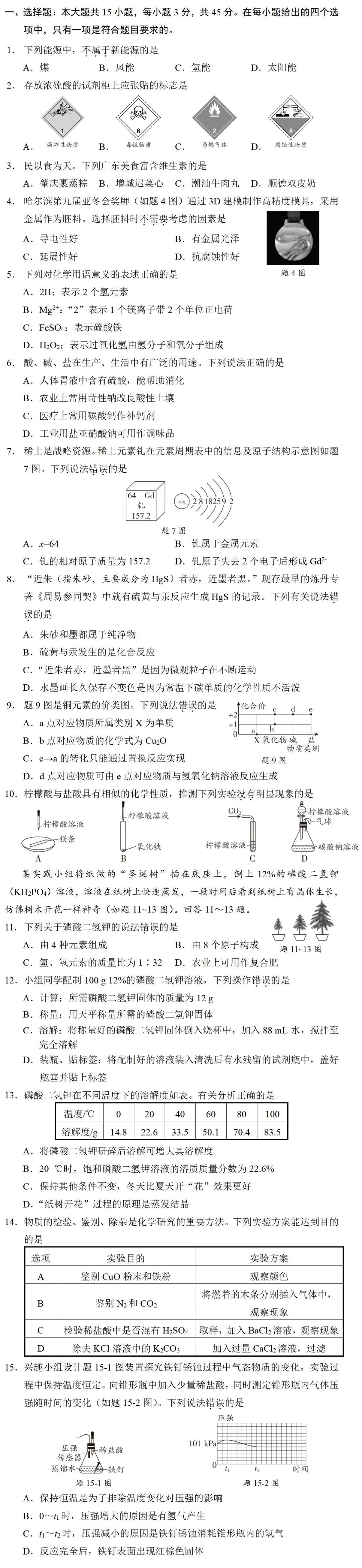 【提分捷径】2026年中考化学选择题狂练(5月11日) 第4张