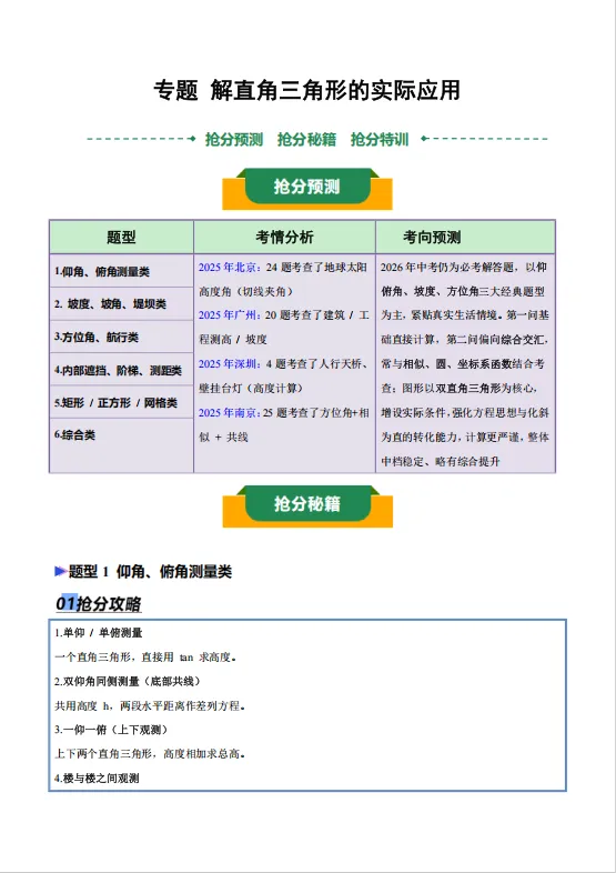 2026版中考《终极冲刺》抢分押题清单(数学) 第6张