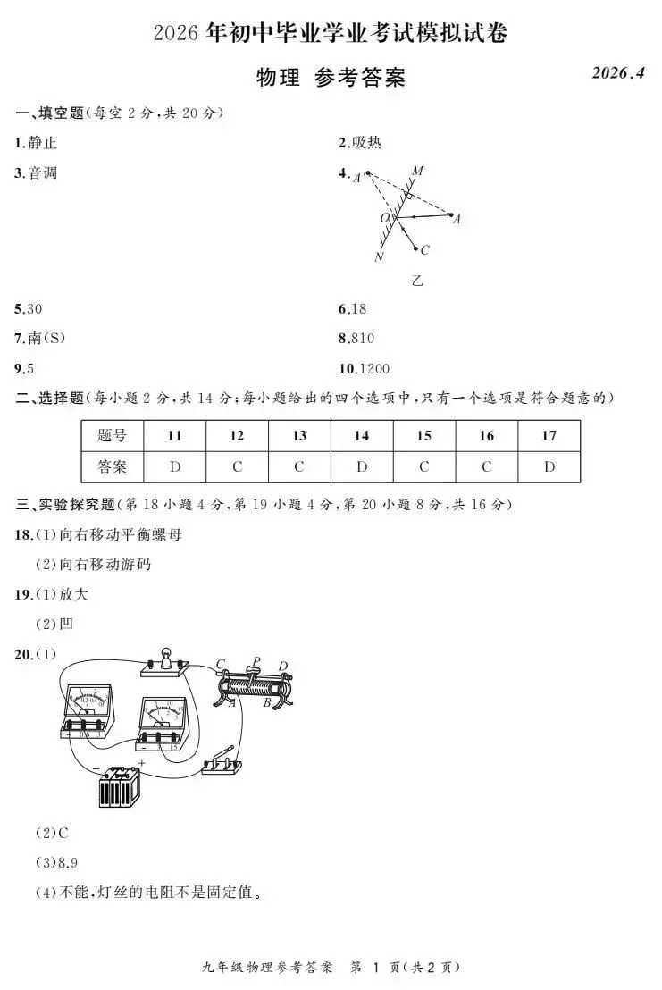 合肥市新站区2026年初中毕业学业考试模拟试卷试题和答案 第38张