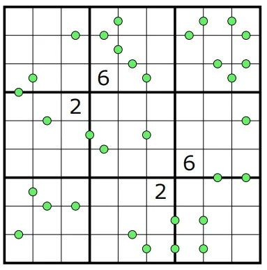 数独竞赛真题-德国低语点数独:荷兰2026数独锦标赛第二轮第7题(分值102) 第1张