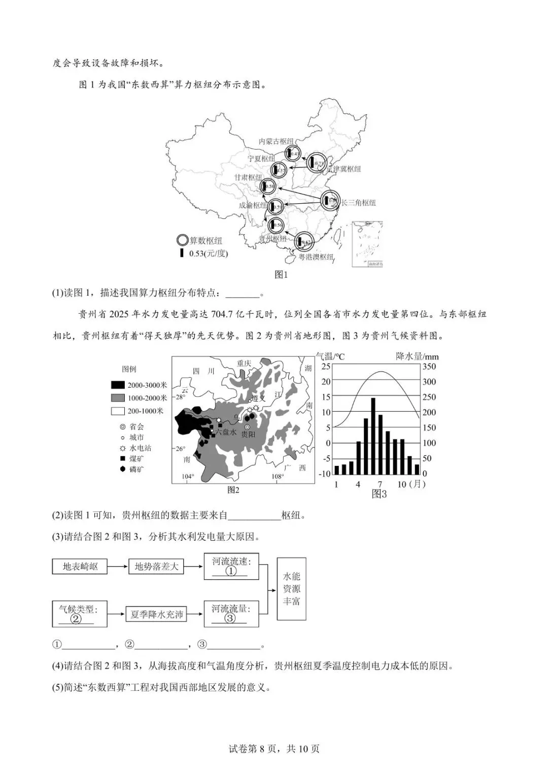 山东烟台地理中考模拟测试卷(附答案) 第9张