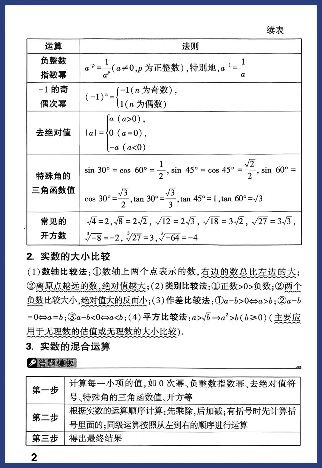 中考数学一轮复习知识点汇总 第2张