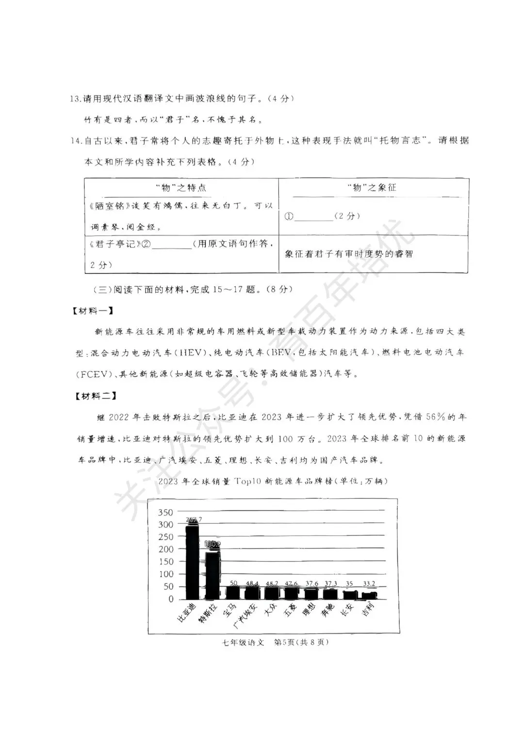 【滕州期末真题】2025年滕州市七年级下学期期末语文真题含答案 第6张