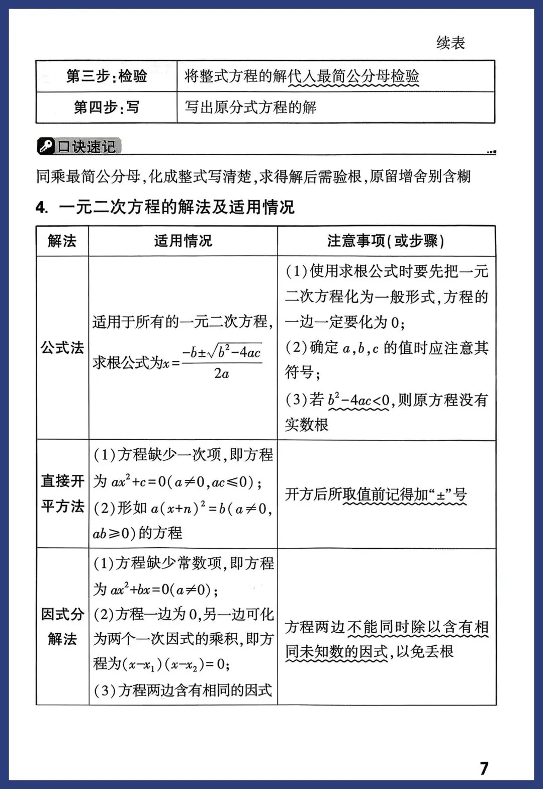 中考数学一轮复习知识点汇总 第7张