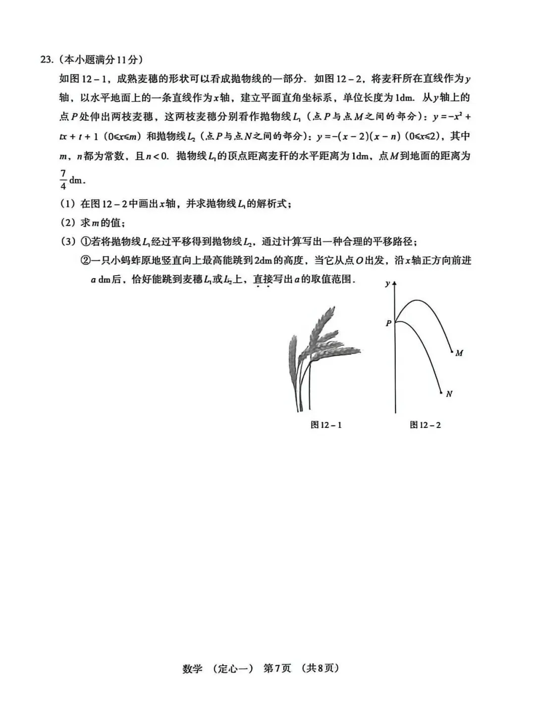 2026年河北中考定心卷数学试卷(一) 第7张