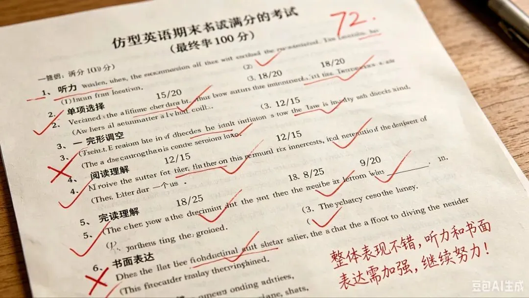 72分的试卷 第1张