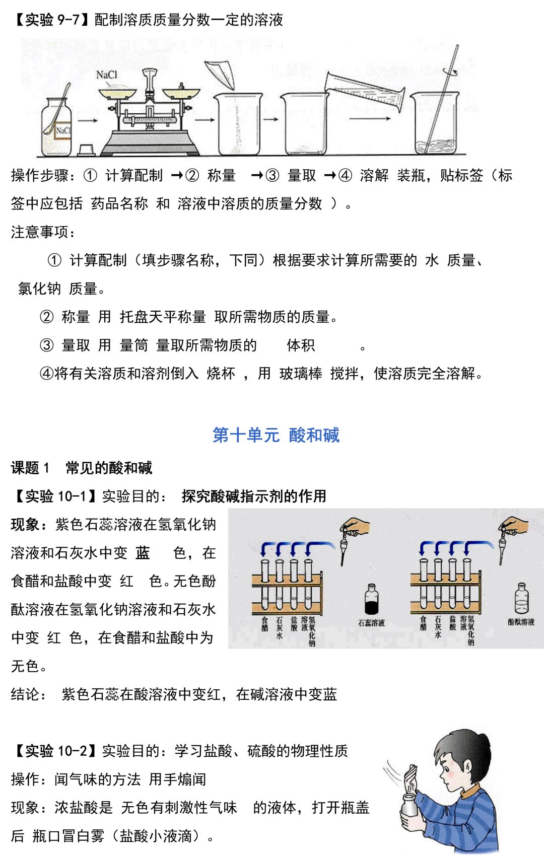 【中考化学】初中化学实验知识点梳理 第18张