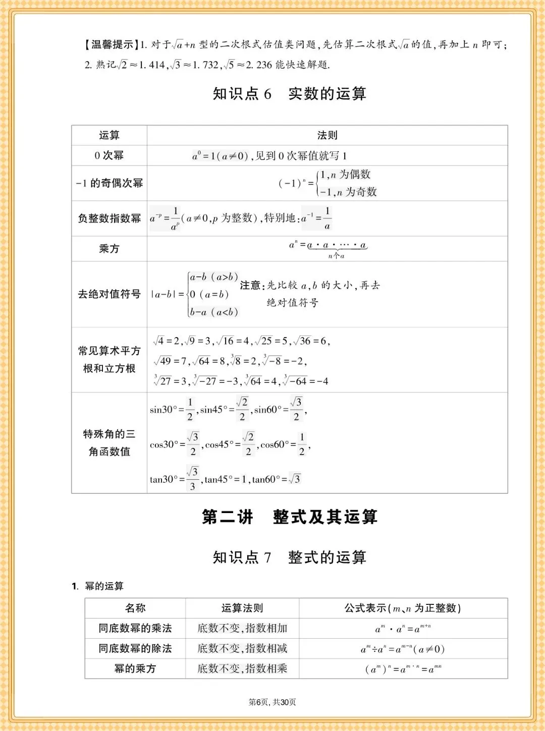 中考数学基础知识点汇总,共30篇可打印 第7张