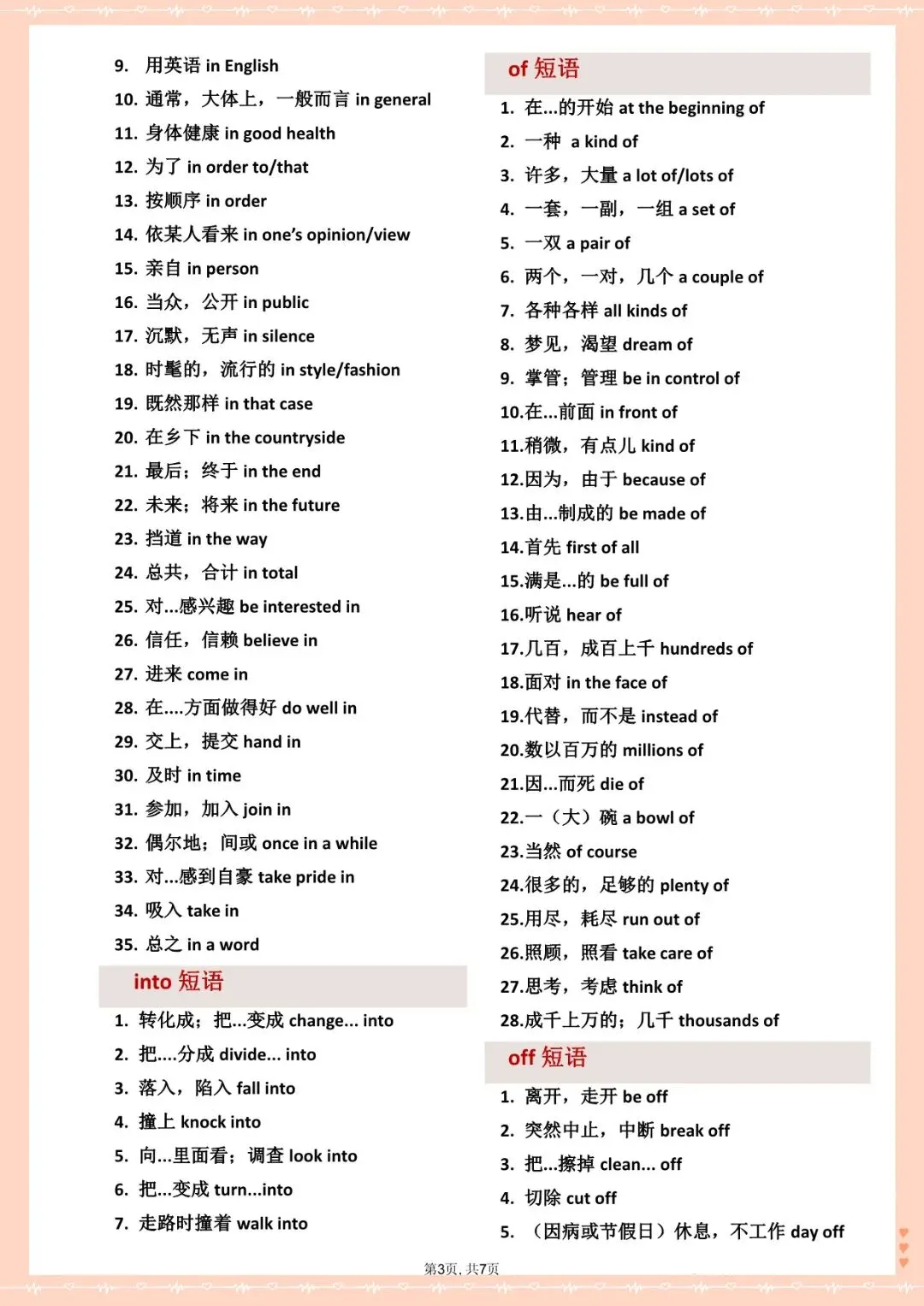 2026 中考英语常考重点短语汇总【背诵版】(电子版可打印) 第8张