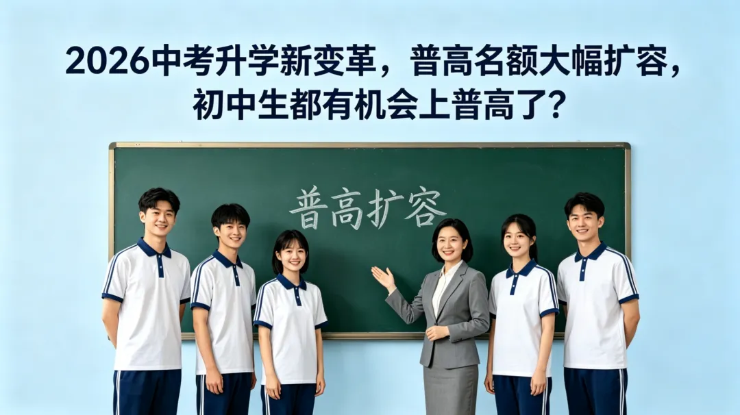 2026中考升学新变革!普高名额大幅扩容,初中生都有机会上普高了? 第2张